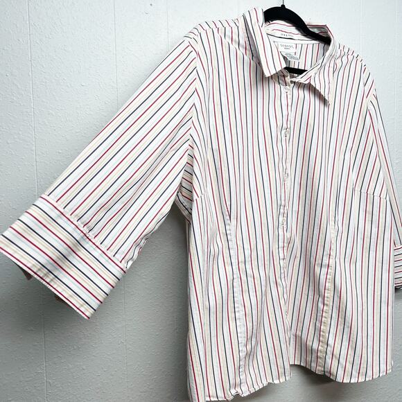 George Womens Shirt 26/28W Cotton Stretch Business Workwear Office Career Dressy - Picture 5 of 10